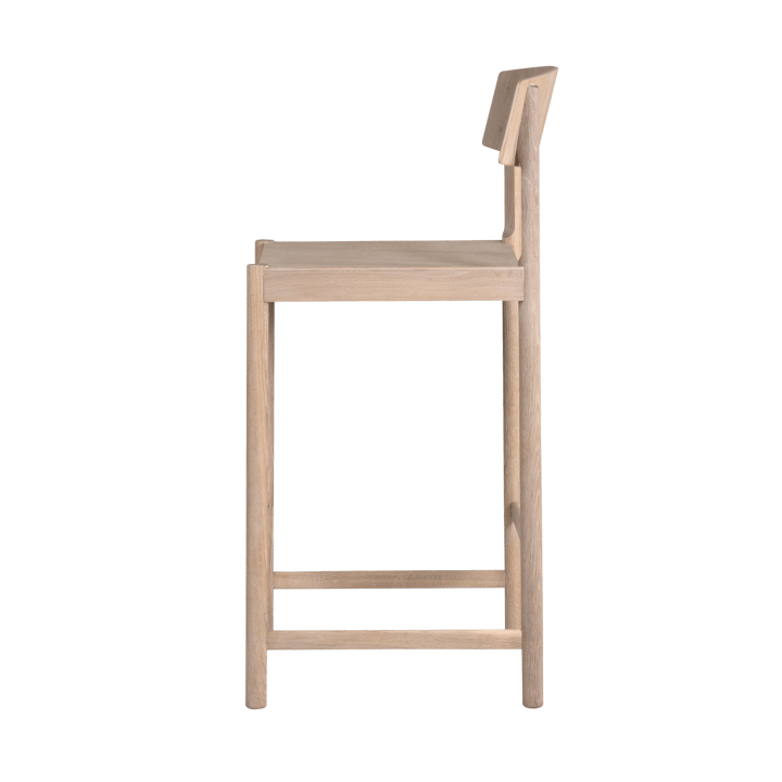 Rod barstool 65 cm, White waxed oak Mavis