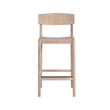 Rod barstool 65 cm - White waxed oak - Mavis