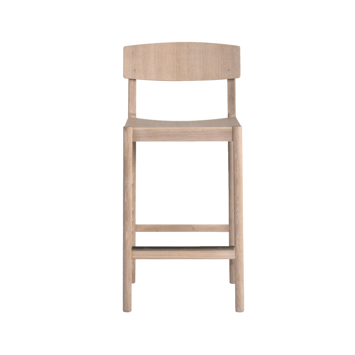 Rod barstool 65 cm, White waxed oak Mavis