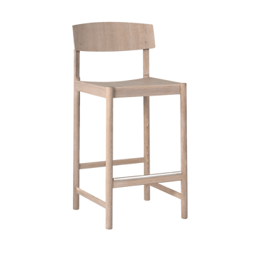 Rod barstool 65 cm - White waxed oak - Mavis