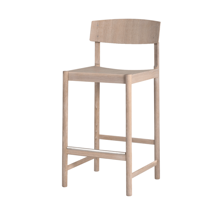 Rod barstool 65 cm - White waxed oak - Mavis