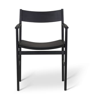 Siza armchair - Black stained ash - leather seat - Mavis