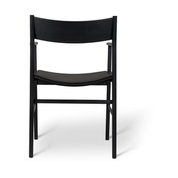Siza armchair - Black stained ash - leather seat - Mavis