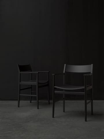 Siza armchair - Black stained ash - leather seat - Mavis