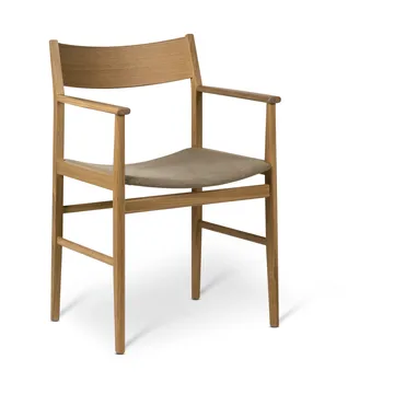 Siza armchair - White pigmented oak-linen seat - Mavis