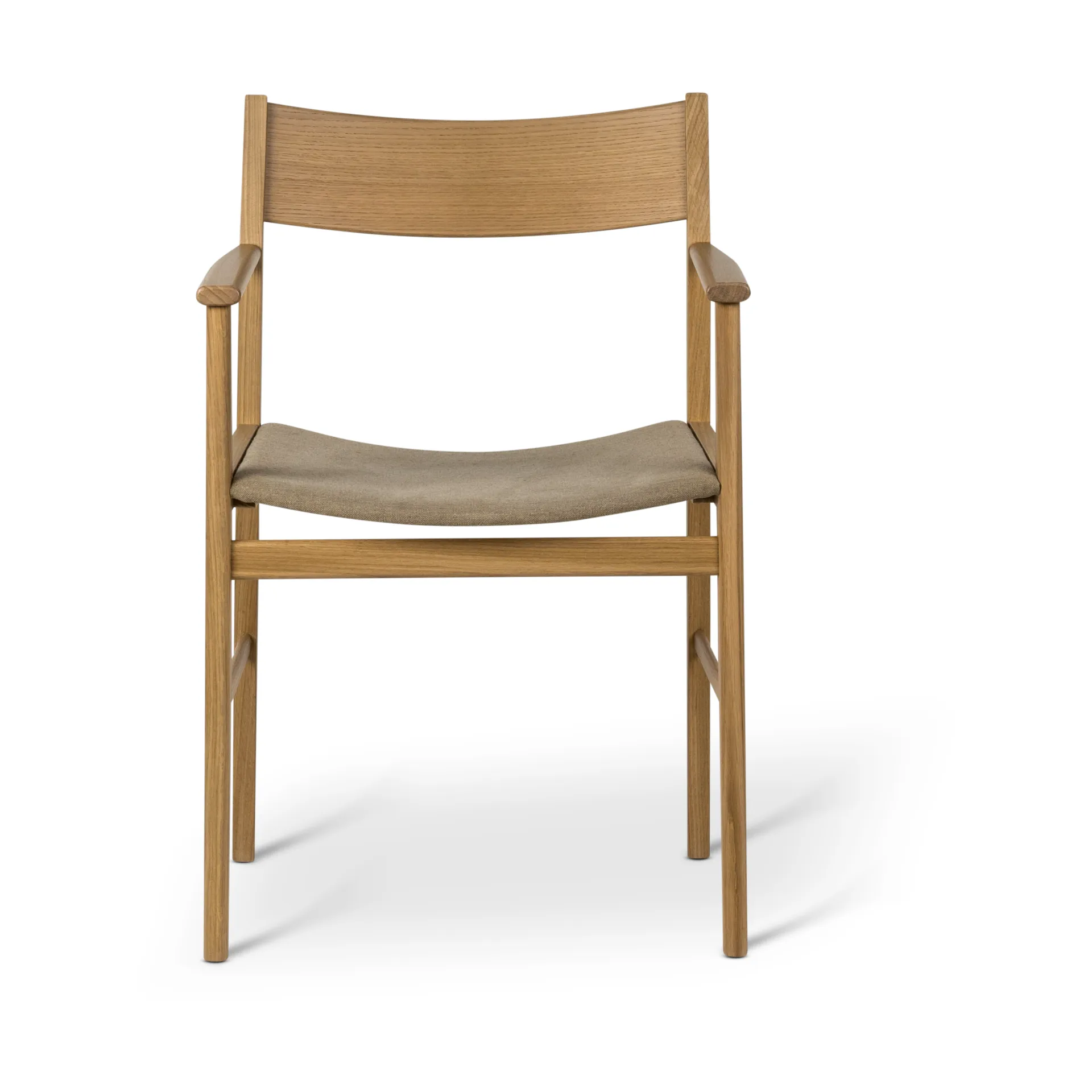 Siza armchair, White pigmented oak-linen seat Mavis