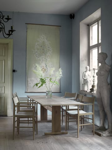 Siza armchair - White pigmented oak-linen seat - Mavis