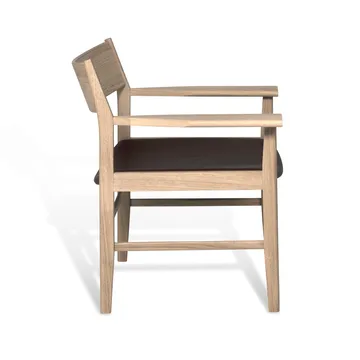 Siza lounge chair - White-pigmented matt lacquered oak – Mocca Tärnsjö leather - Mavis