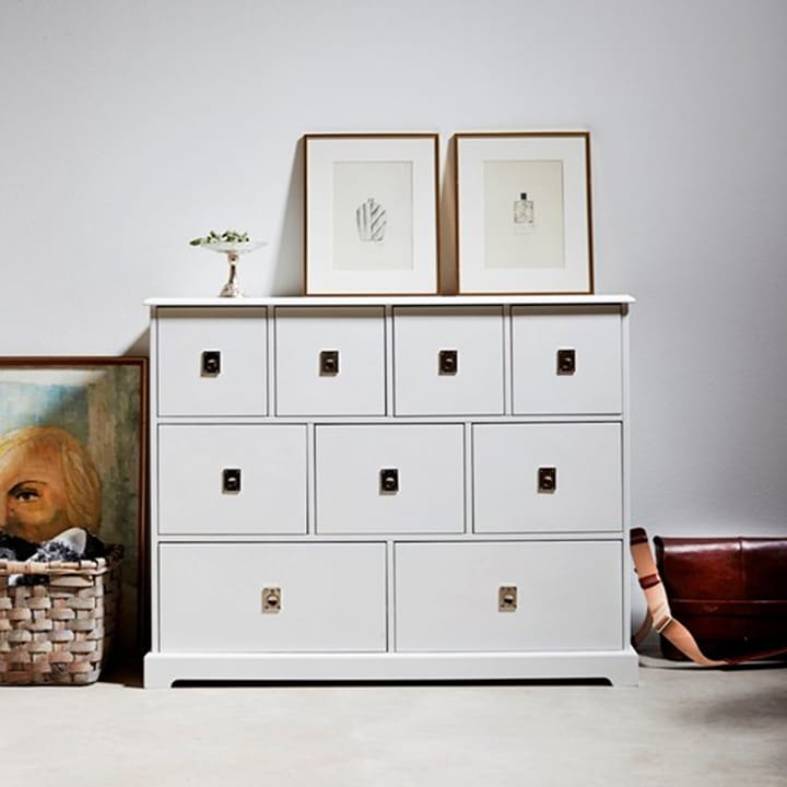 Smögen chest of drawers, white, 4 drawers, chrome Mavis