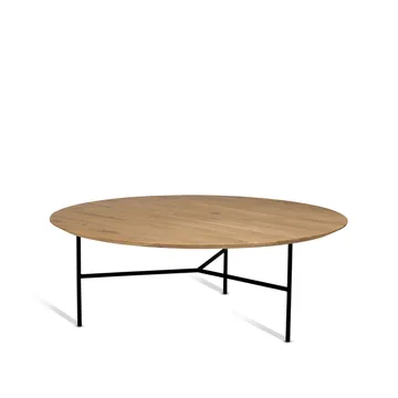 Tribeca coffee table - oak lacquer, black legs, ø110 - Mavis