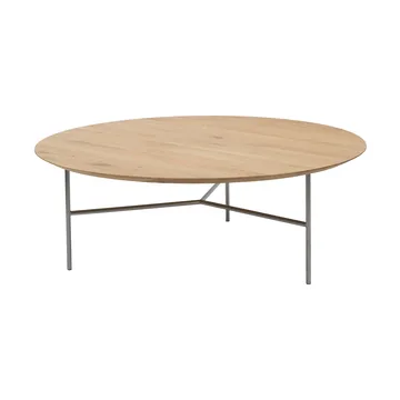 Tribeca coffee table - oak lacquer, satin chrome, ø110 - Mavis