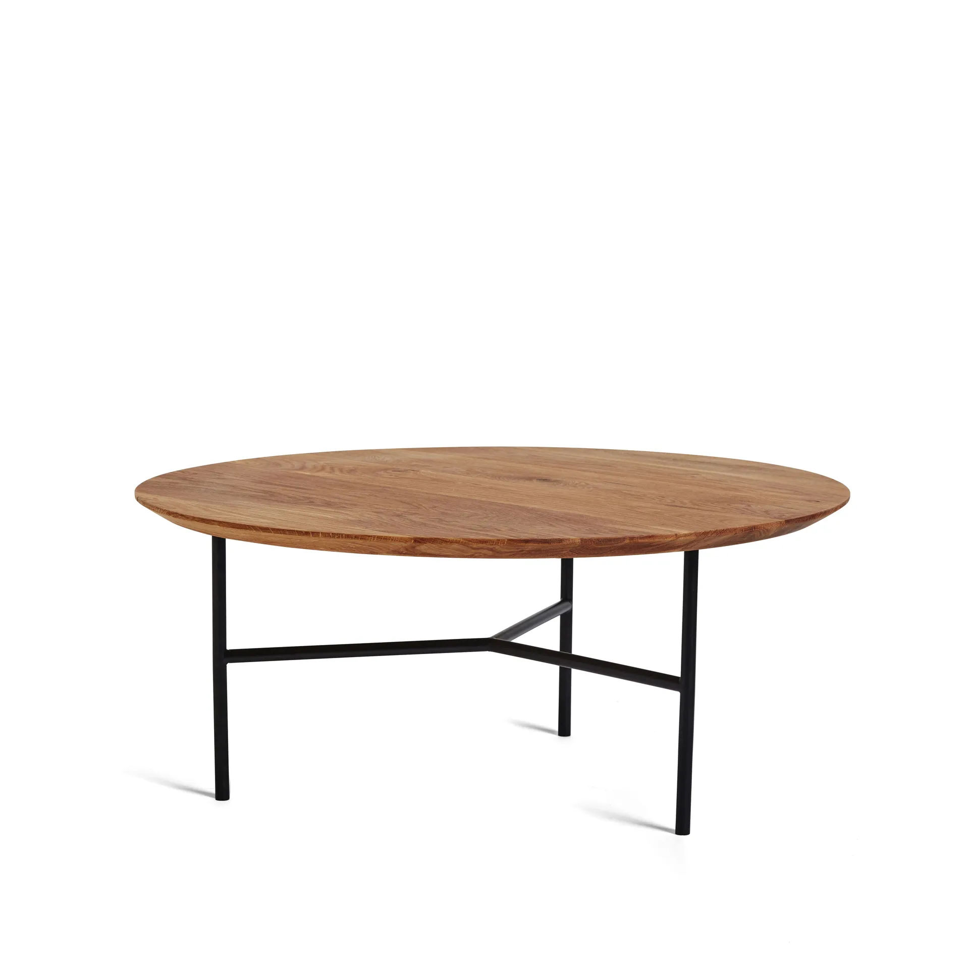 Tribeca coffee table, oak oil rustic, black legs, ø80 Mavis