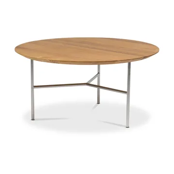 Tribeca coffee table - oak oil rustic, satin-chromed legs, ø80 - Mavis