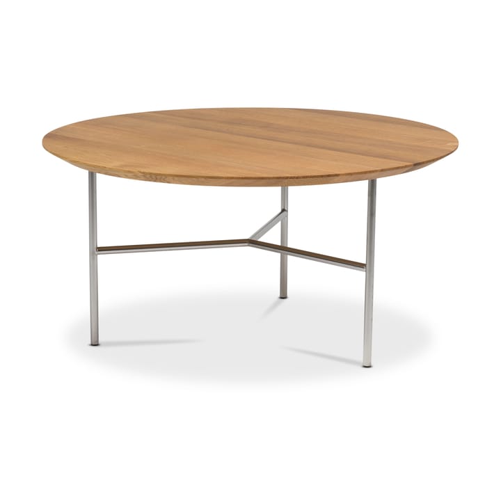 Tribeca coffee table - oak oil rustic, satin-chromed legs, ø80 - Mavis