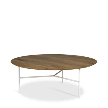 Tribeca coffee table - oak oil rustic, white legs, ø110 - Mavis