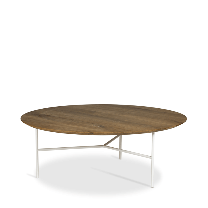 Tribeca coffee table - oak oil rustic, white legs, ø110 - Mavis