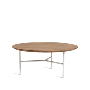 Tribeca coffee table - oak oil rustic, white legs, ø80 - Mavis