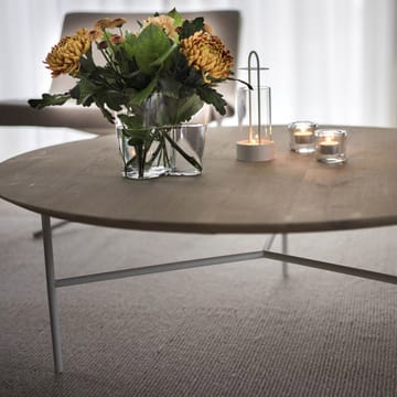 Tribeca coffee table - oak oil rustic, white legs, ø80 - Mavis