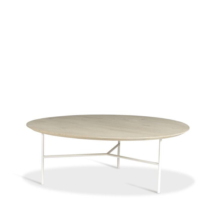 Tribeca coffee table - oak soap-rubbed rustic, white legs, ø110 - Mavis