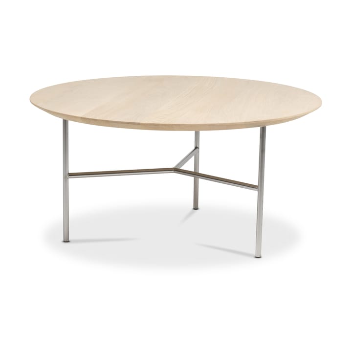 Tribeca coffee table - oak soap-treated rustic, satin chrome legs, ø80 - Mavis
