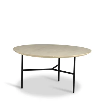Tribeca coffee table - oiled oak rustic, black legs, ø80 - Mavis
