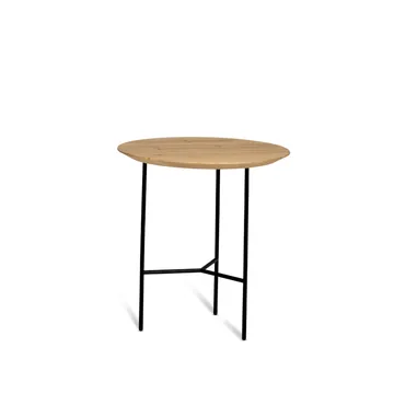 Tribeca side table - oak lacquer, black legs, ø47 cm - Mavis