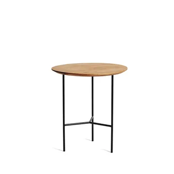 Tribeca side table - oak oil rustic, black legs, ø47 cm - Mavis