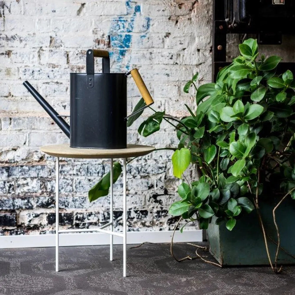 Tribeca side table, oak oil rustic, black legs, ø47 cm Mavis