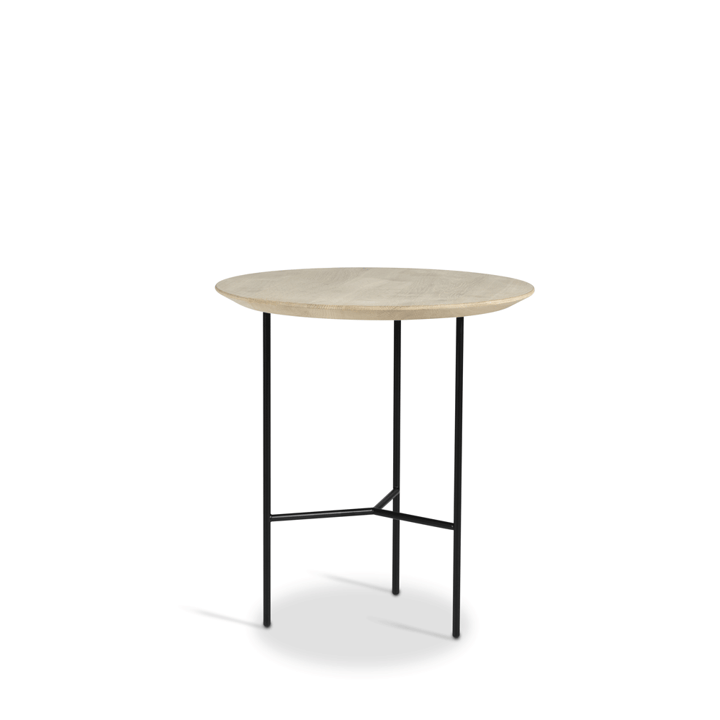 Tribeca side table - oak soap-treated rustic, black legs, ø47 cm - Mavis