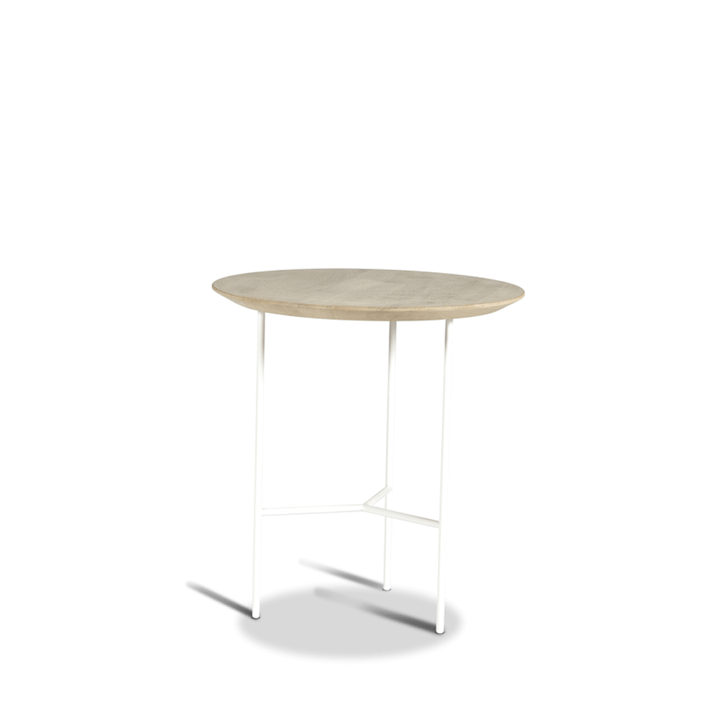 Tribeca side table - oak soap-treated rustic, white legs, ø47 cm - Mavis
