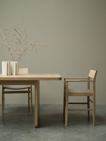 Vaud dining table - White pigmented oak, 2 pcs inserts - Mavis
