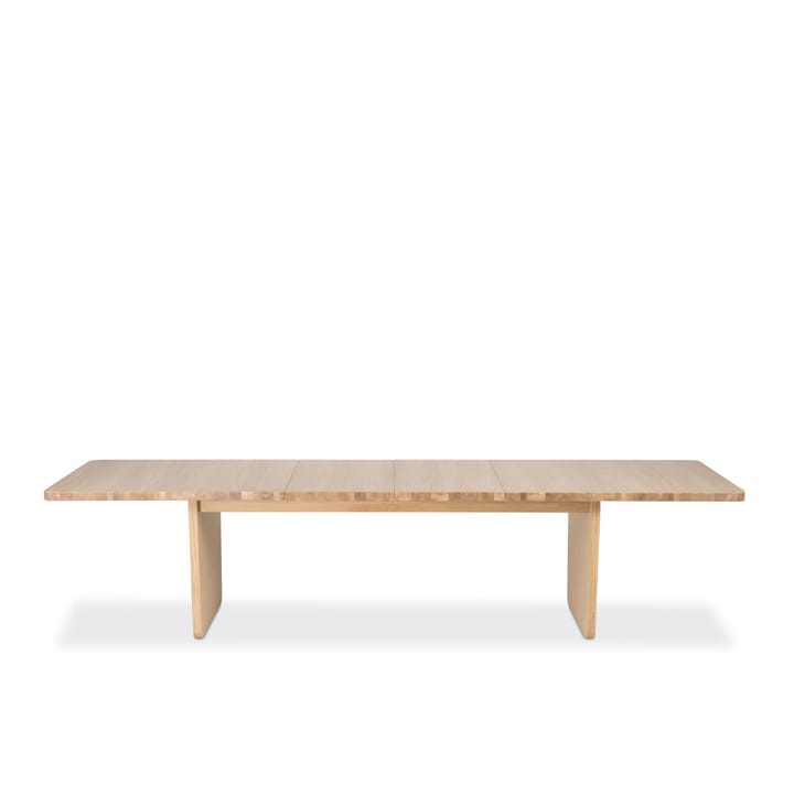 Vaud dining table, White pigmented oak, 2 pcs inserts Mavis