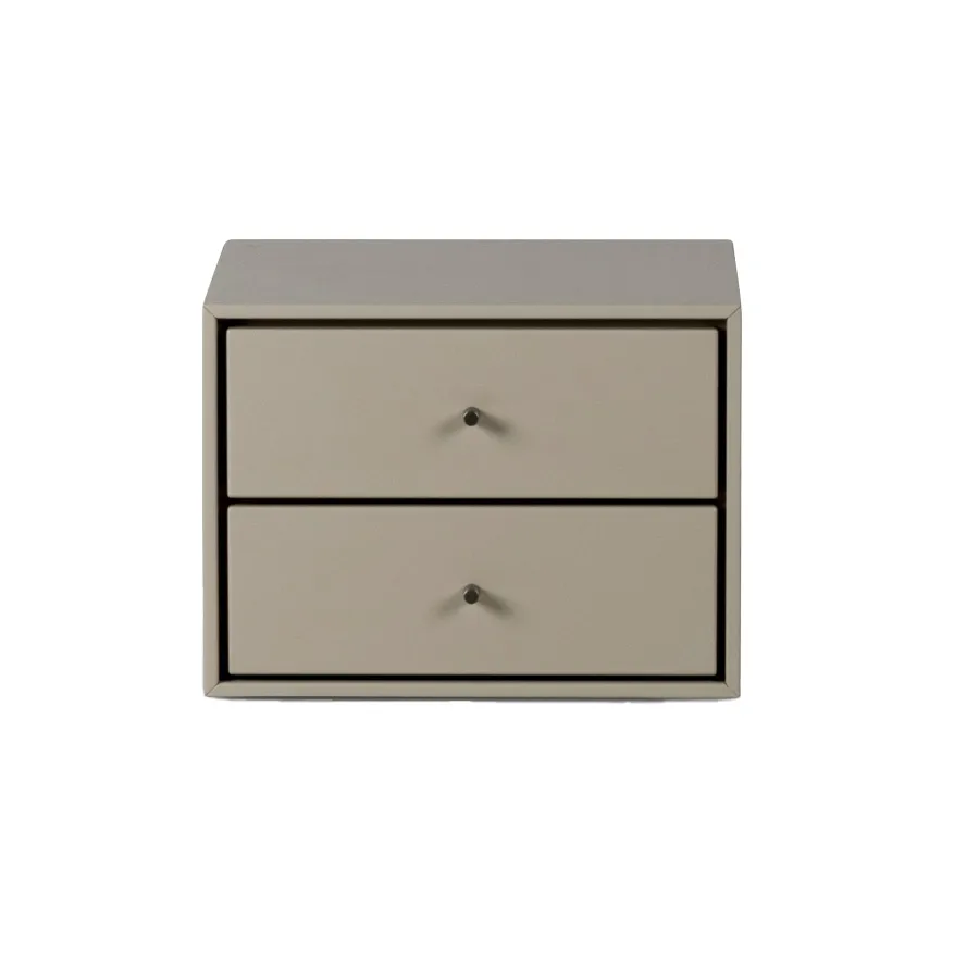 Volt bedside table wall-mounted, Beige-stainless steel Mavis