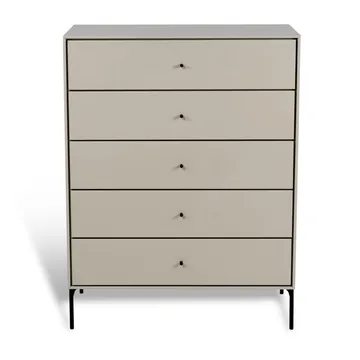 Volt chest of 5 drawers beige - Details in black - Mavis