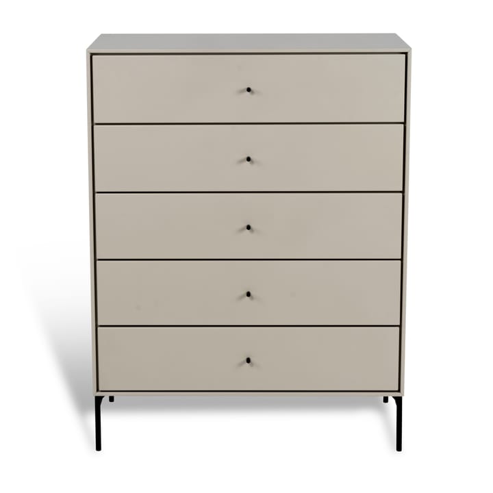Volt chest of 5 drawers beige - Details in black - Mavis