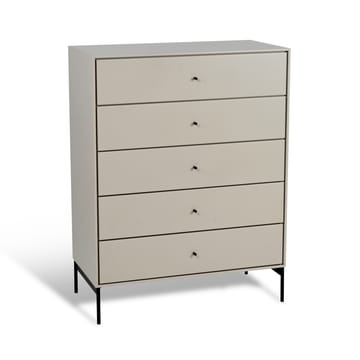 Volt chest of 5 drawers beige - Details in black - Mavis