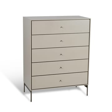 Volt chest of 5 drawers beige - Details in stainless steel - Mavis