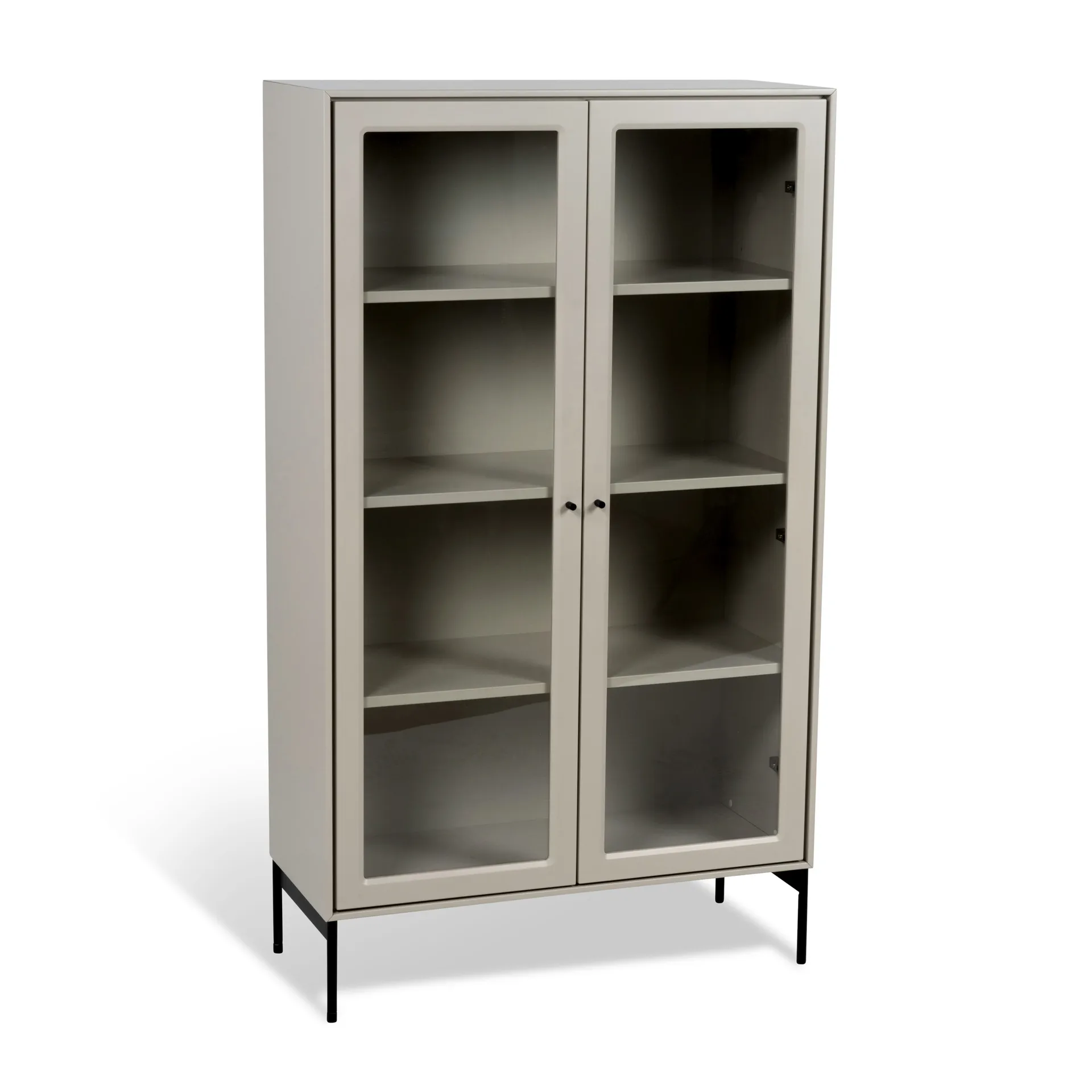 Volt display cabinet 130 cm beige, Details in black Mavis