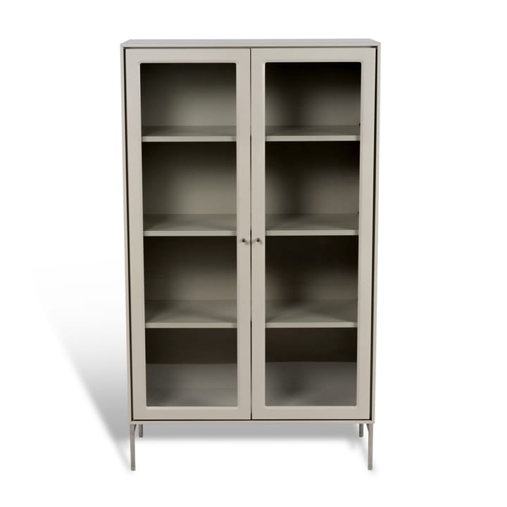 Volt display cabinet 130 cm beige - Details in stainless steel - Mavis
