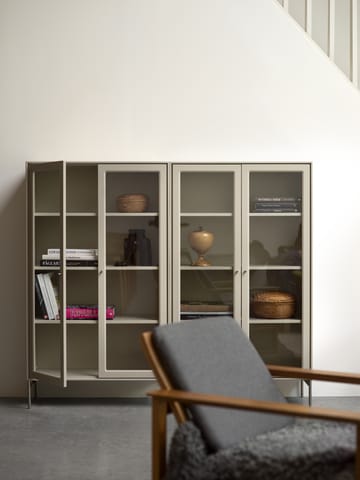 Volt display cabinet 130 cm beige - Details in stainless steel - Mavis