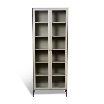 Volt display cabinet 190 cm beige - Details in black - Mavis