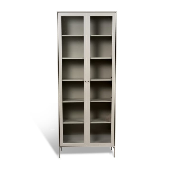 Volt display cabinet 190 cm beige - Details in stainless steel - Mavis