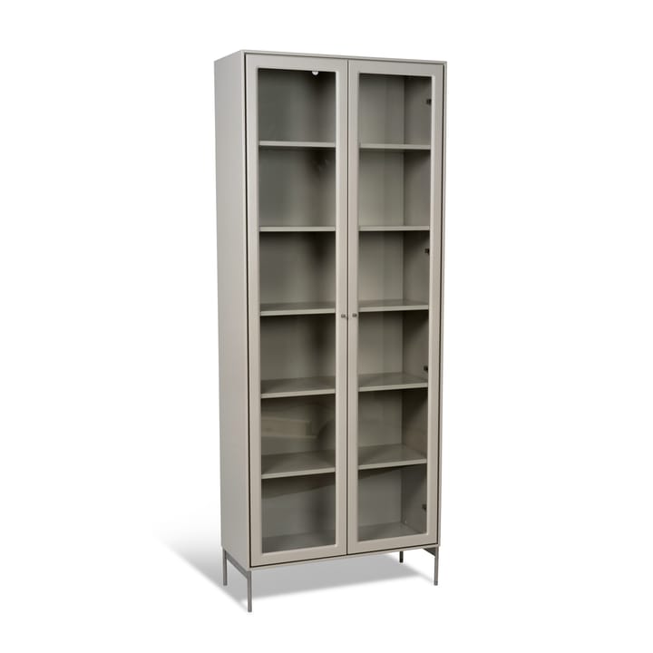 Volt display cabinet 190 cm beige, Details in stainless steel Mavis