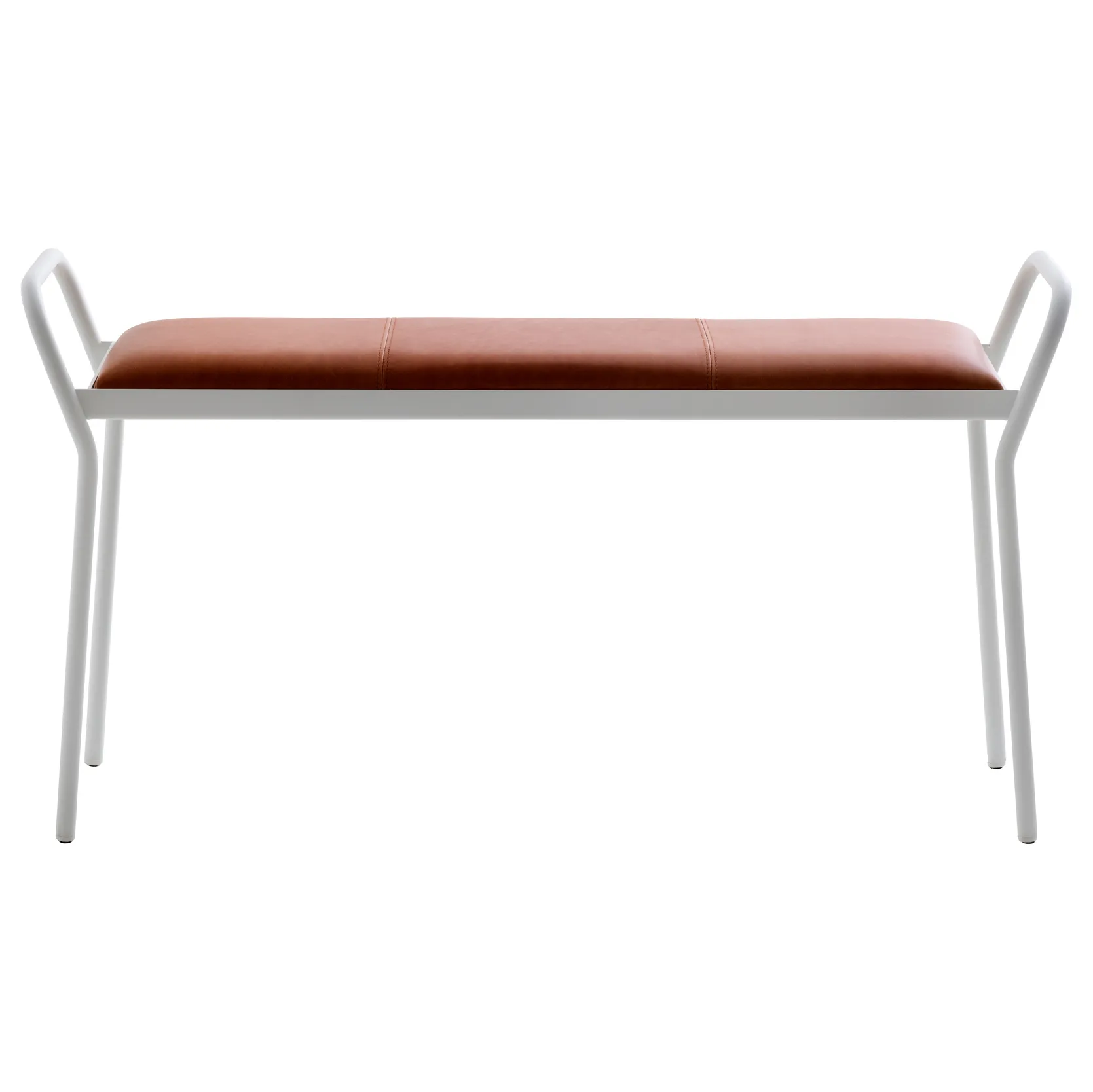 Anytwo stool, White-vintage cognac Maze