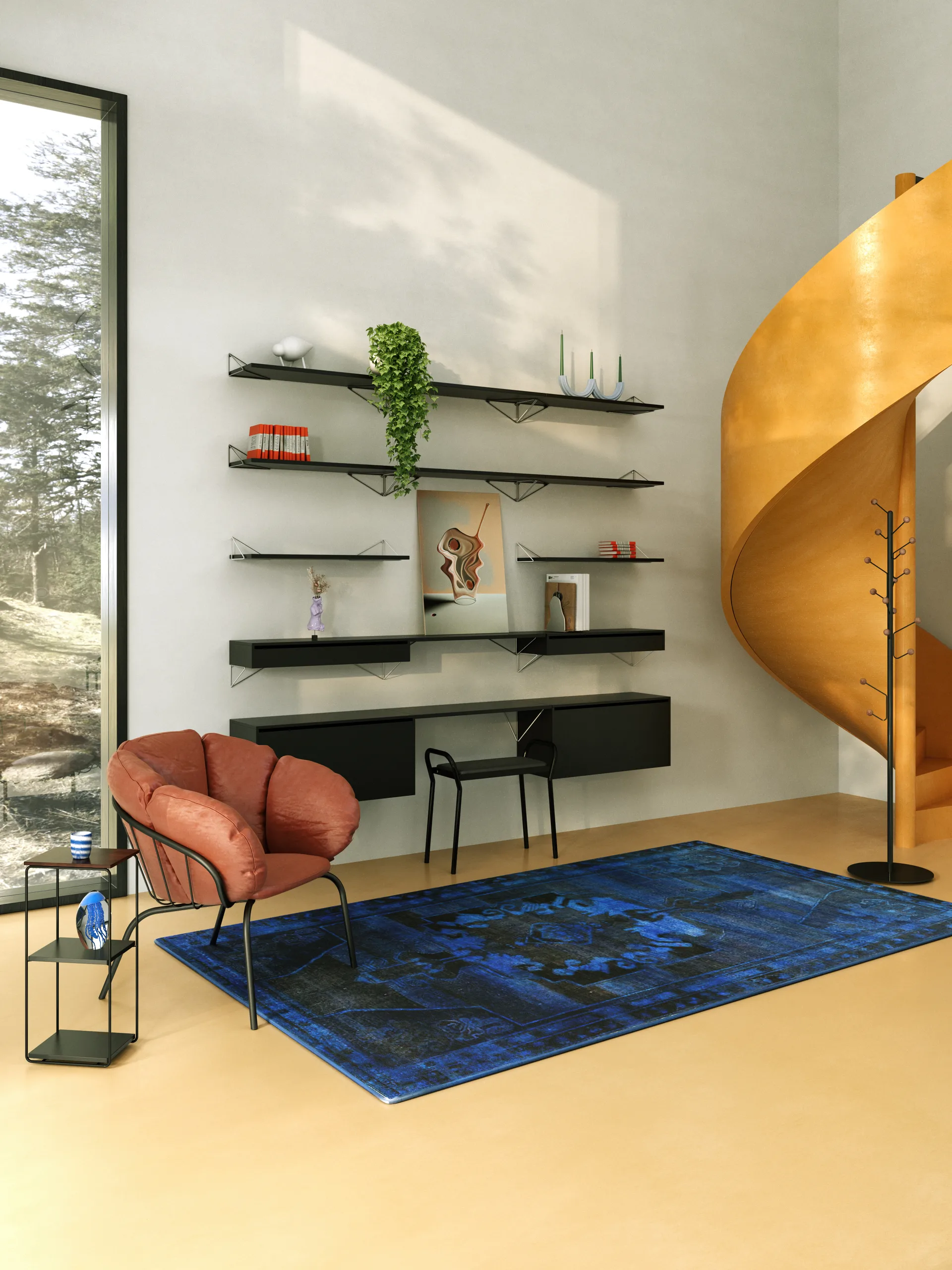 Bill Floor clothes hanger, Black Maze