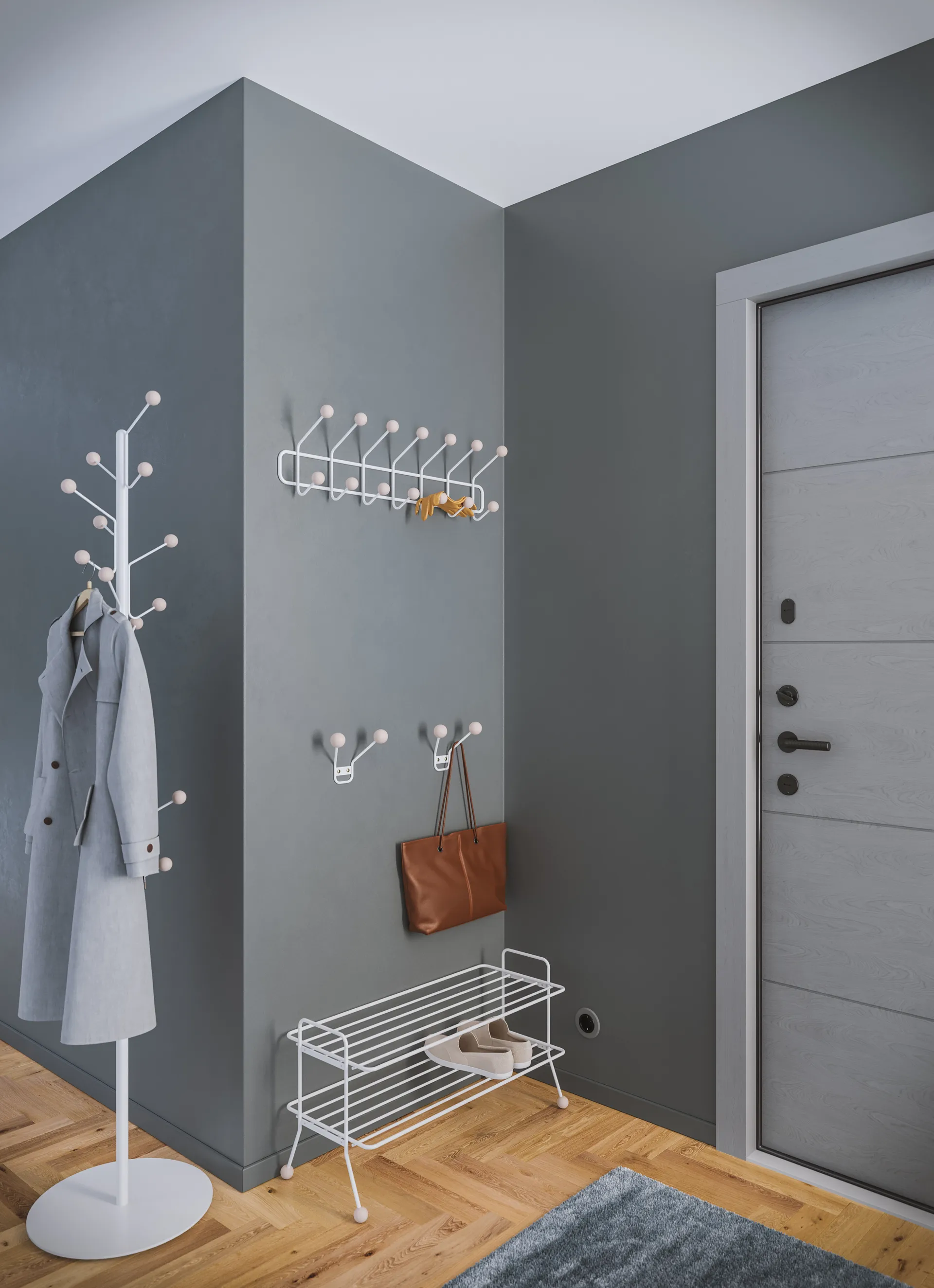 Bill Floor clothes hanger, White Maze