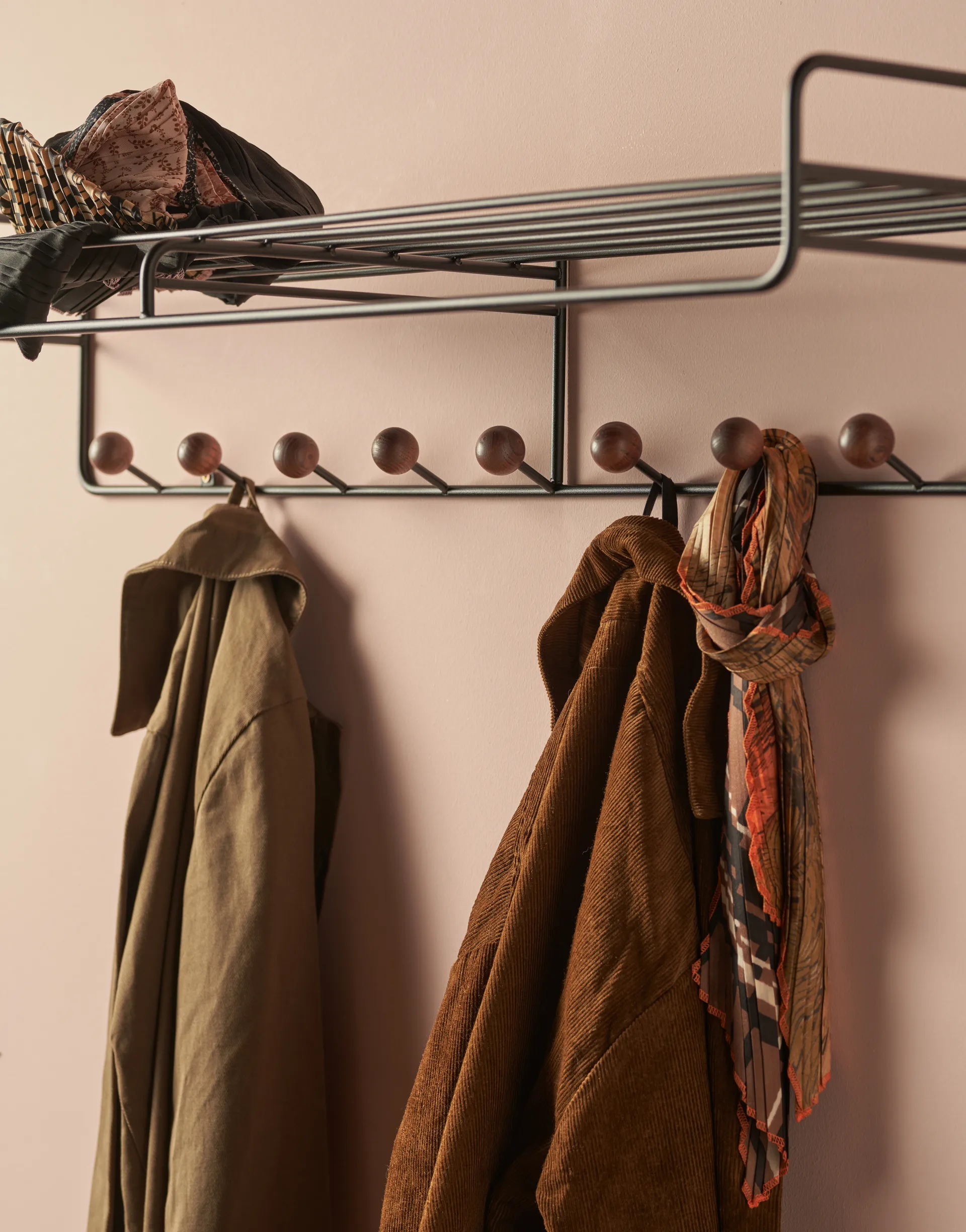 Bill Hat rack L hat rack, Black-dark-brown Maze