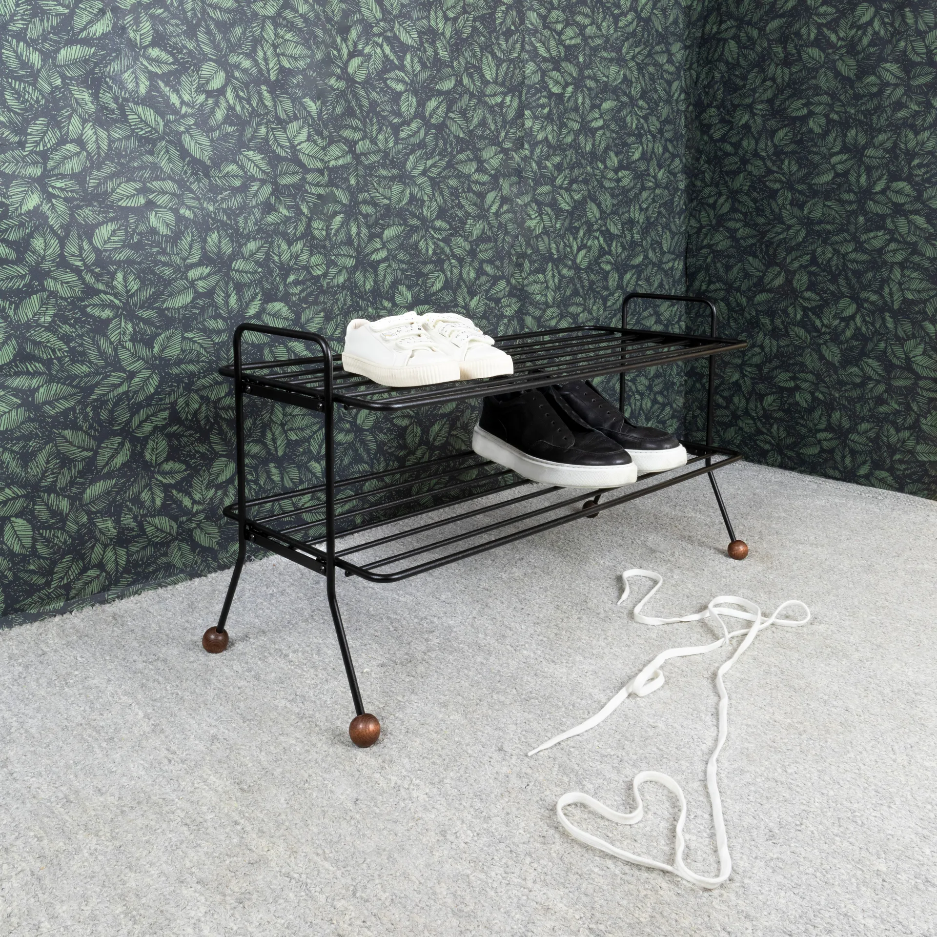 Bill shoe shelf, black-dark brown Maze