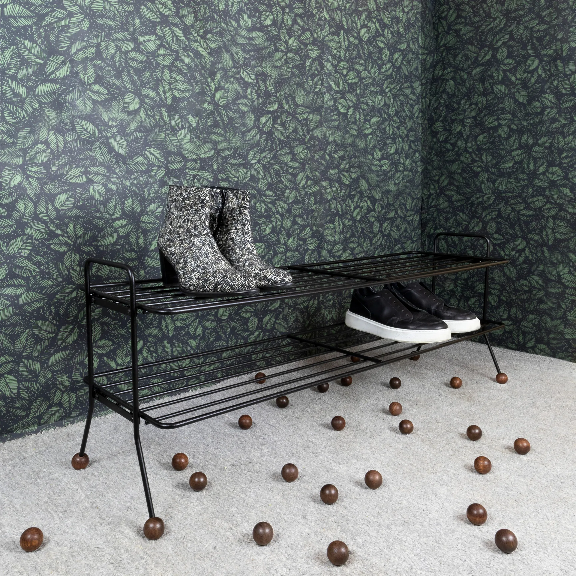 Bill Shoe Shelf L, black-dark brown Maze