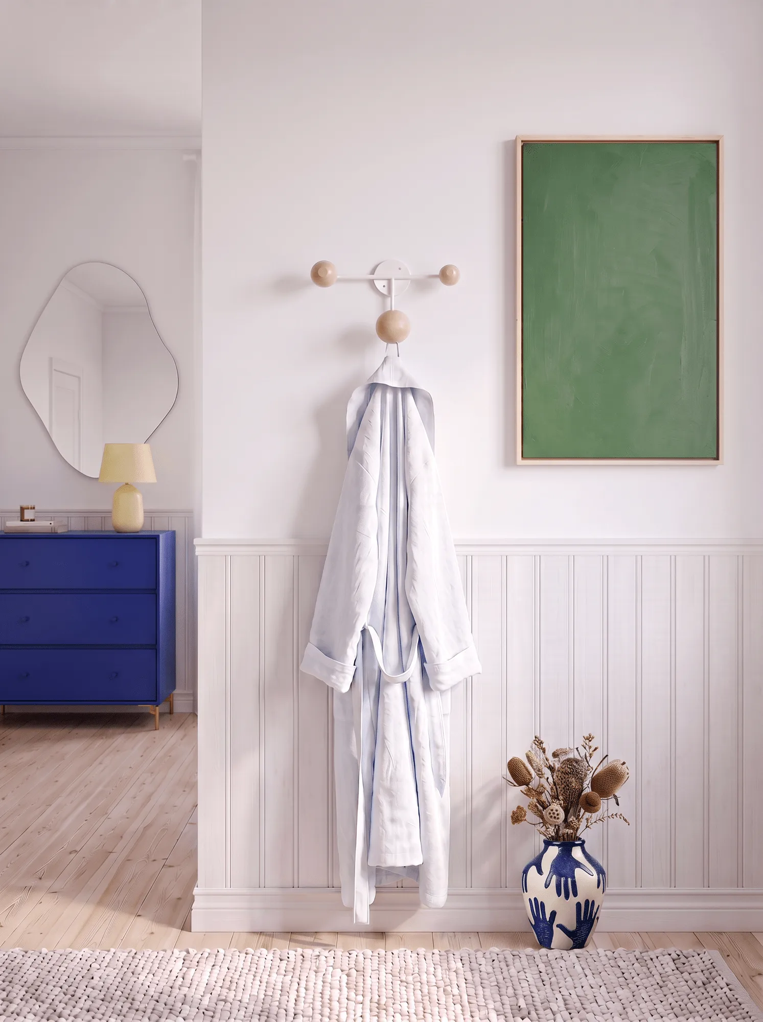 Bill Triple coat rack, White Maze